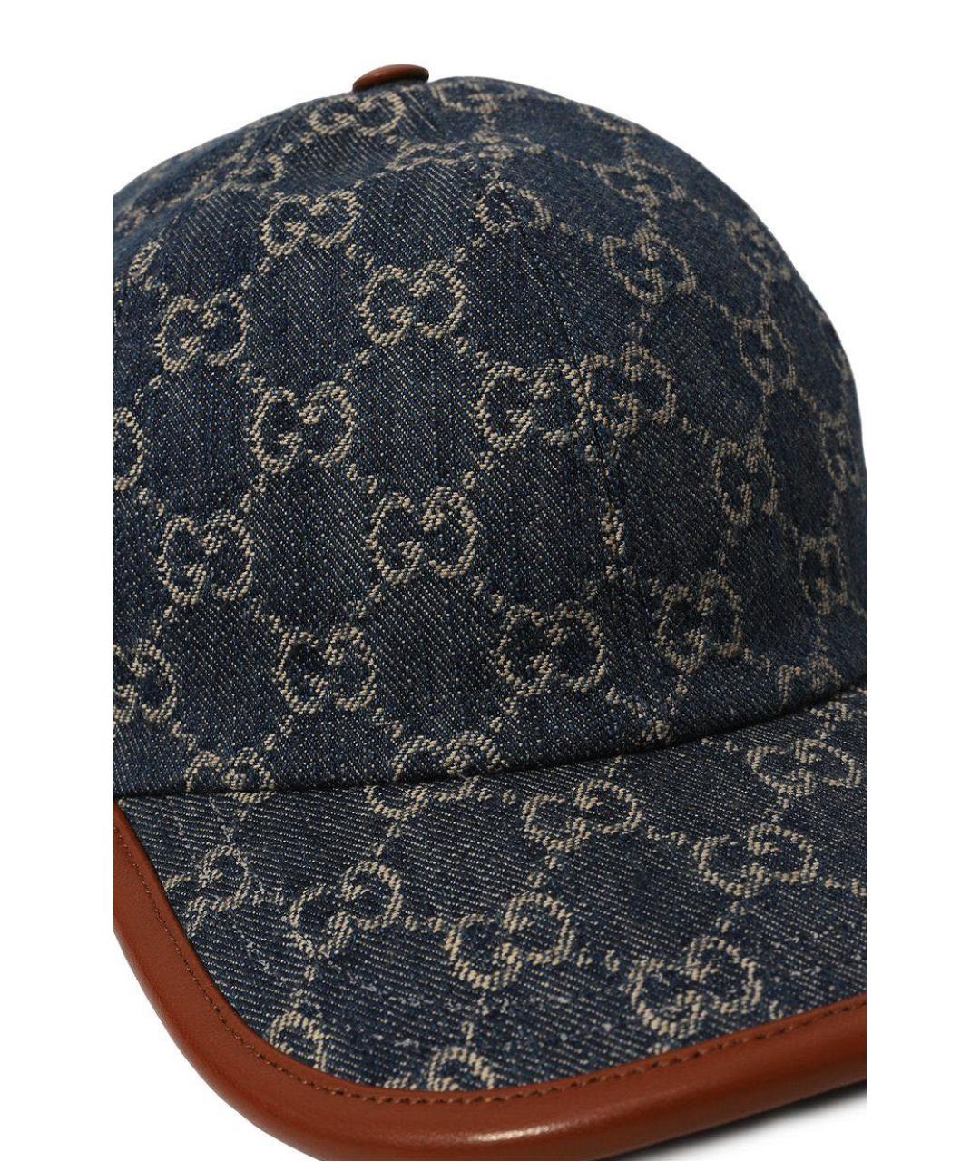 GUCCI Темно-синяя хлопковая кепка/бейсболка, фото 3