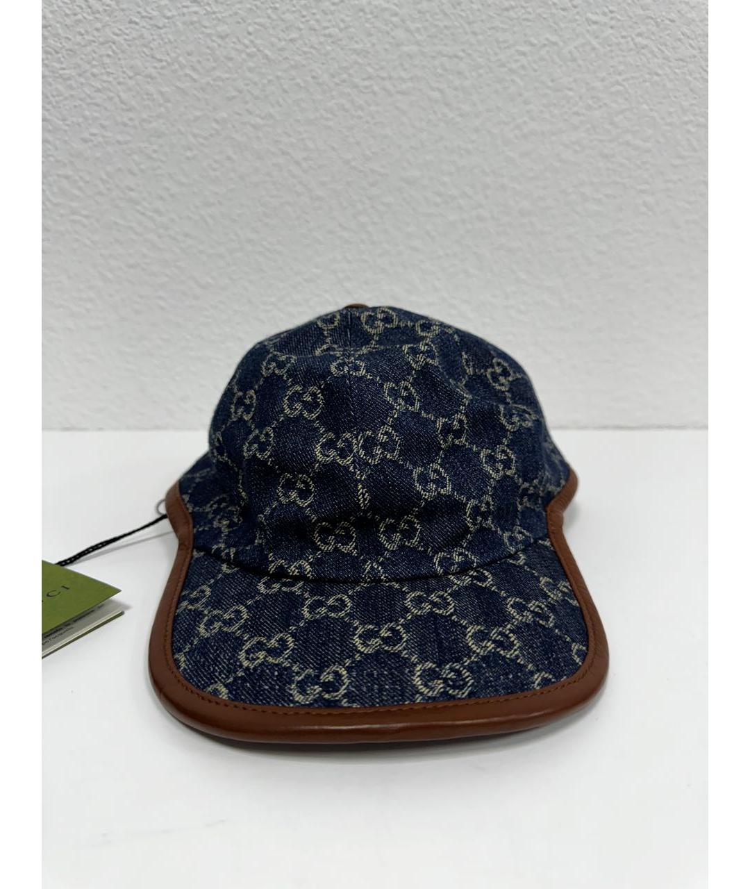 GUCCI Темно-синяя хлопковая кепка/бейсболка, фото 4