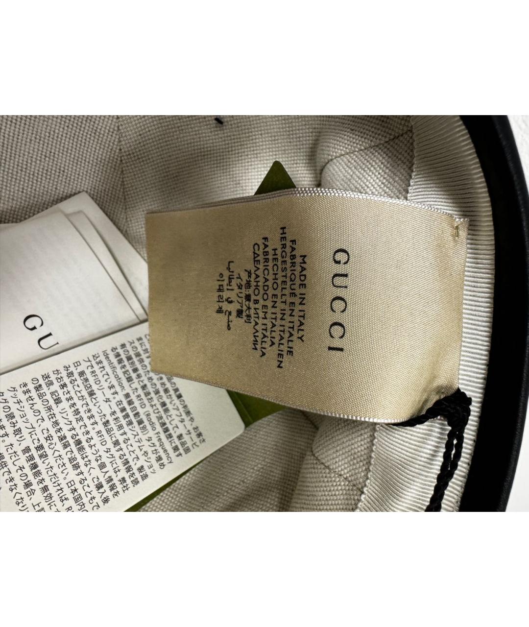GUCCI Черная хлопковая кепка, фото 8