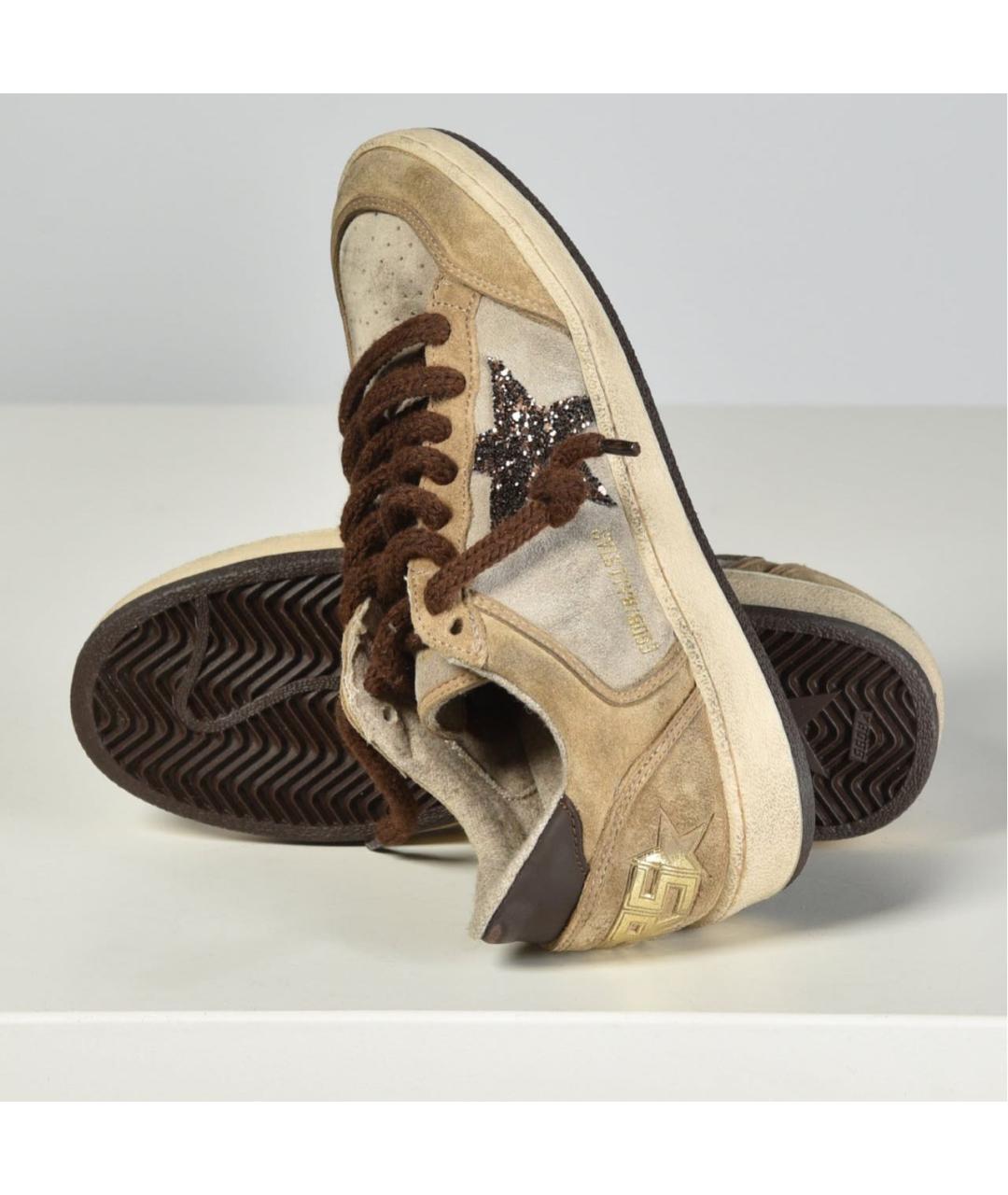 GOLDEN GOOSE Бежевые замшевые кеды, фото 6