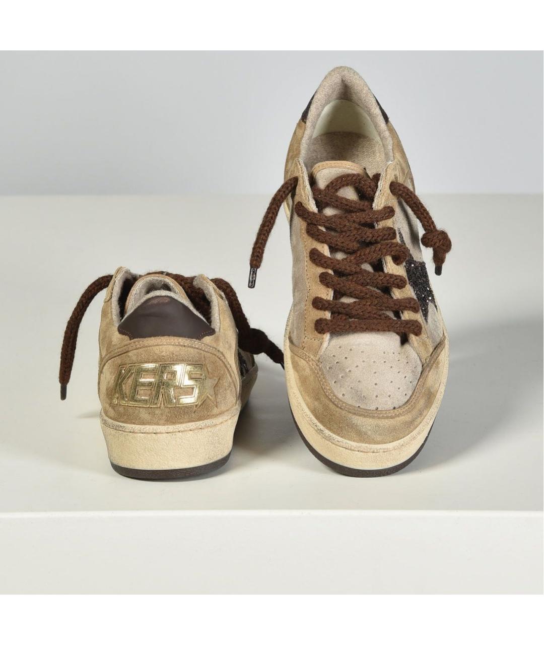 GOLDEN GOOSE Бежевые замшевые кеды, фото 4