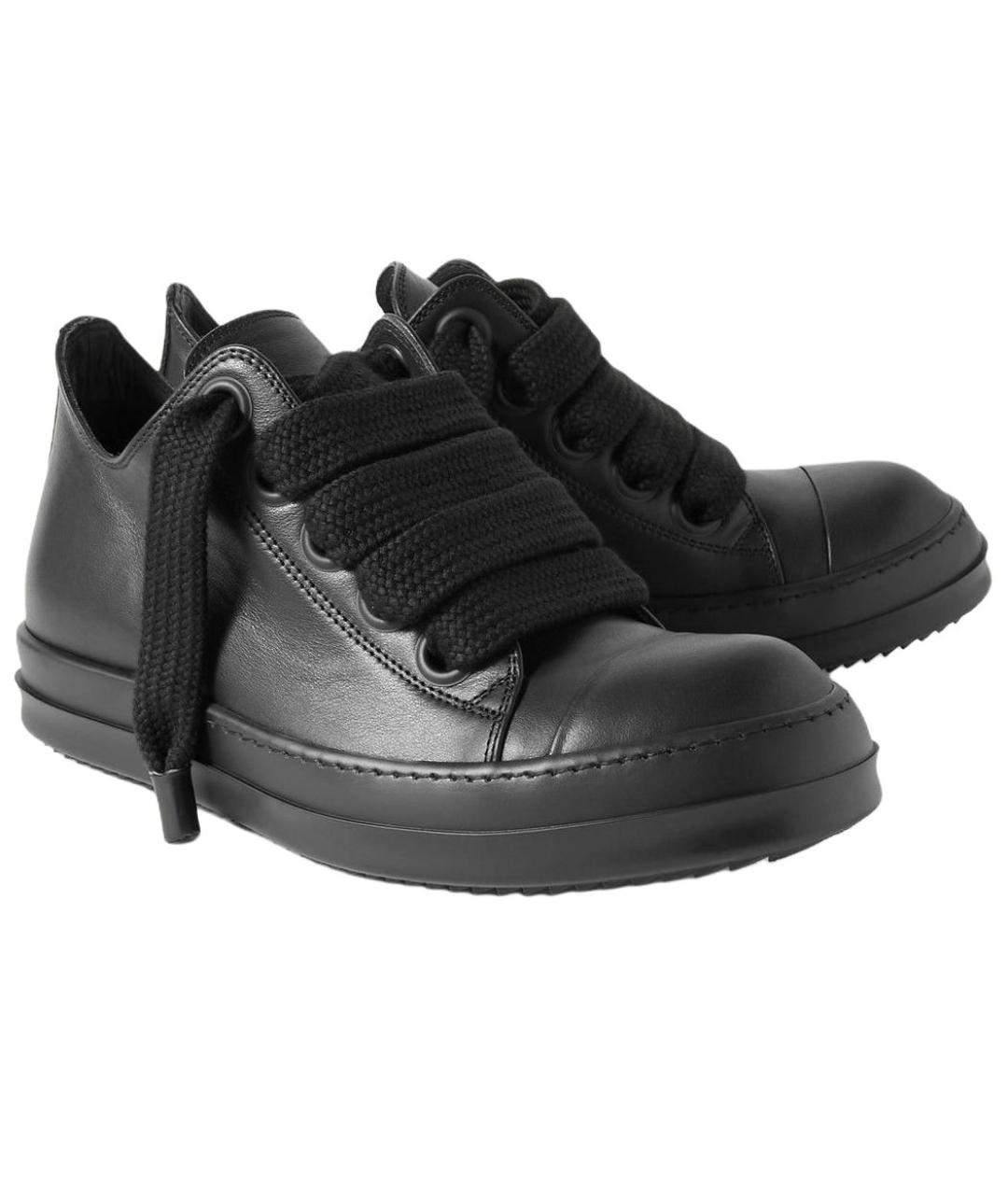 RICK OWENS Черные кожаные кроссовки, фото 4