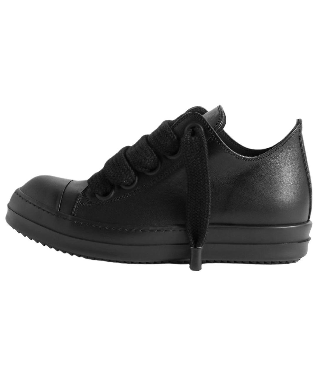RICK OWENS Черные кожаные кроссовки, фото 2