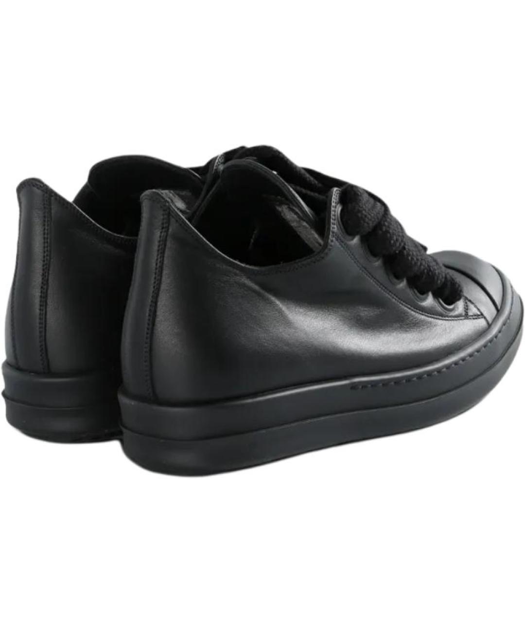 RICK OWENS Черные кожаные кроссовки, фото 5