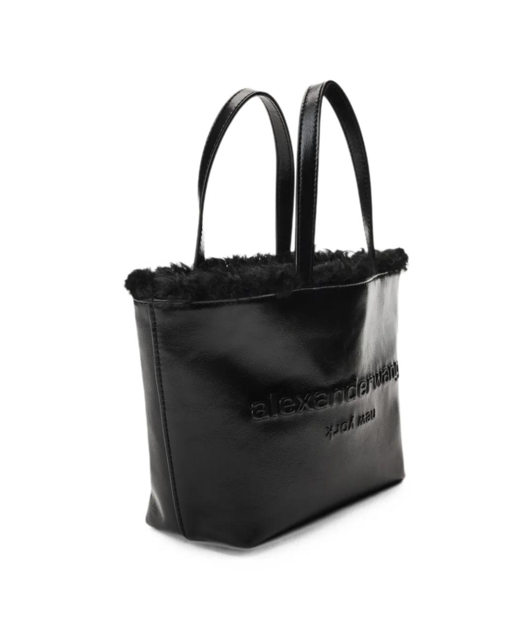 ALEXANDER WANG Черная кожаная сумка тоут, фото 3