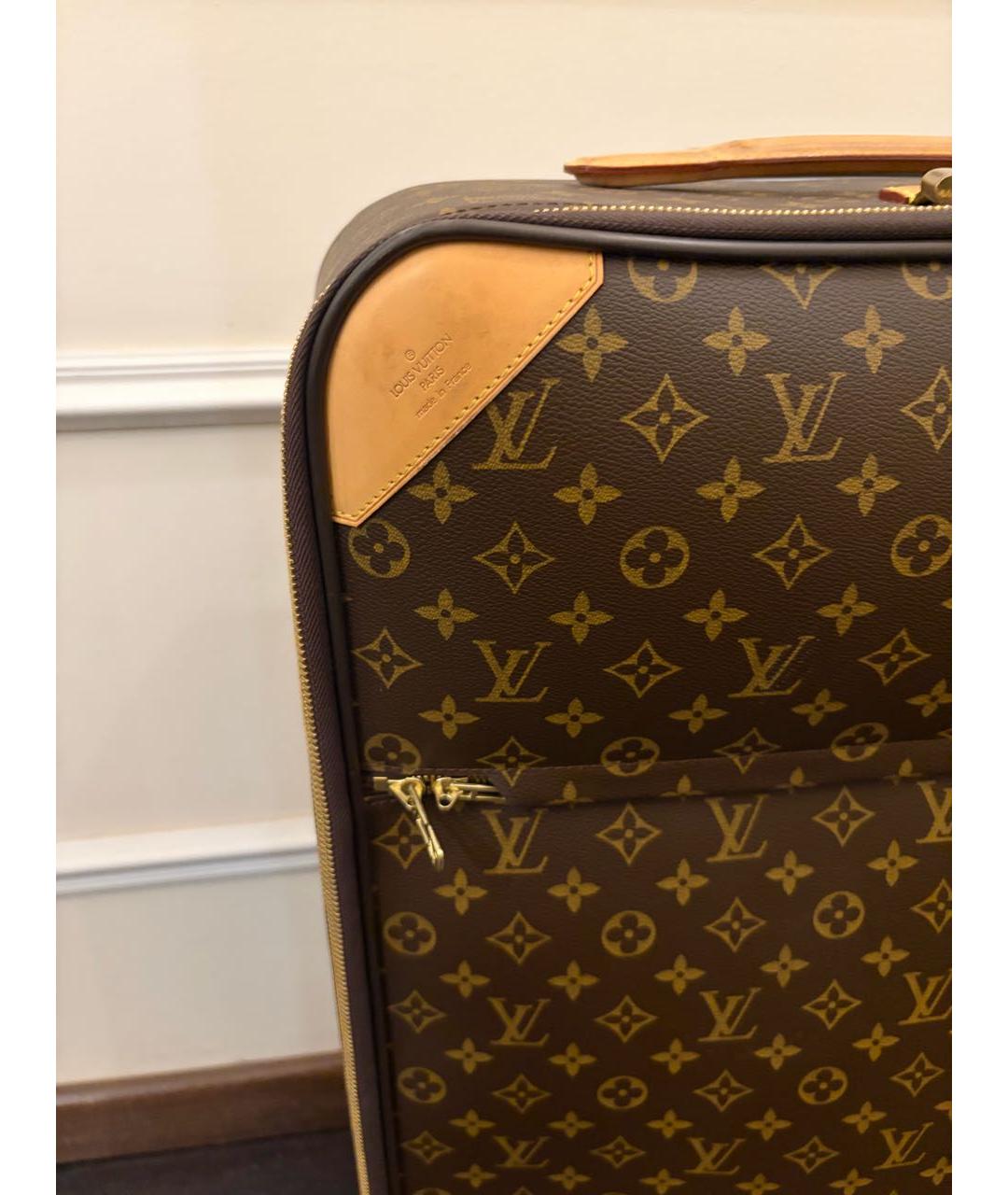 LOUIS VUITTON Коричневый чемодан из канвы, фото 5