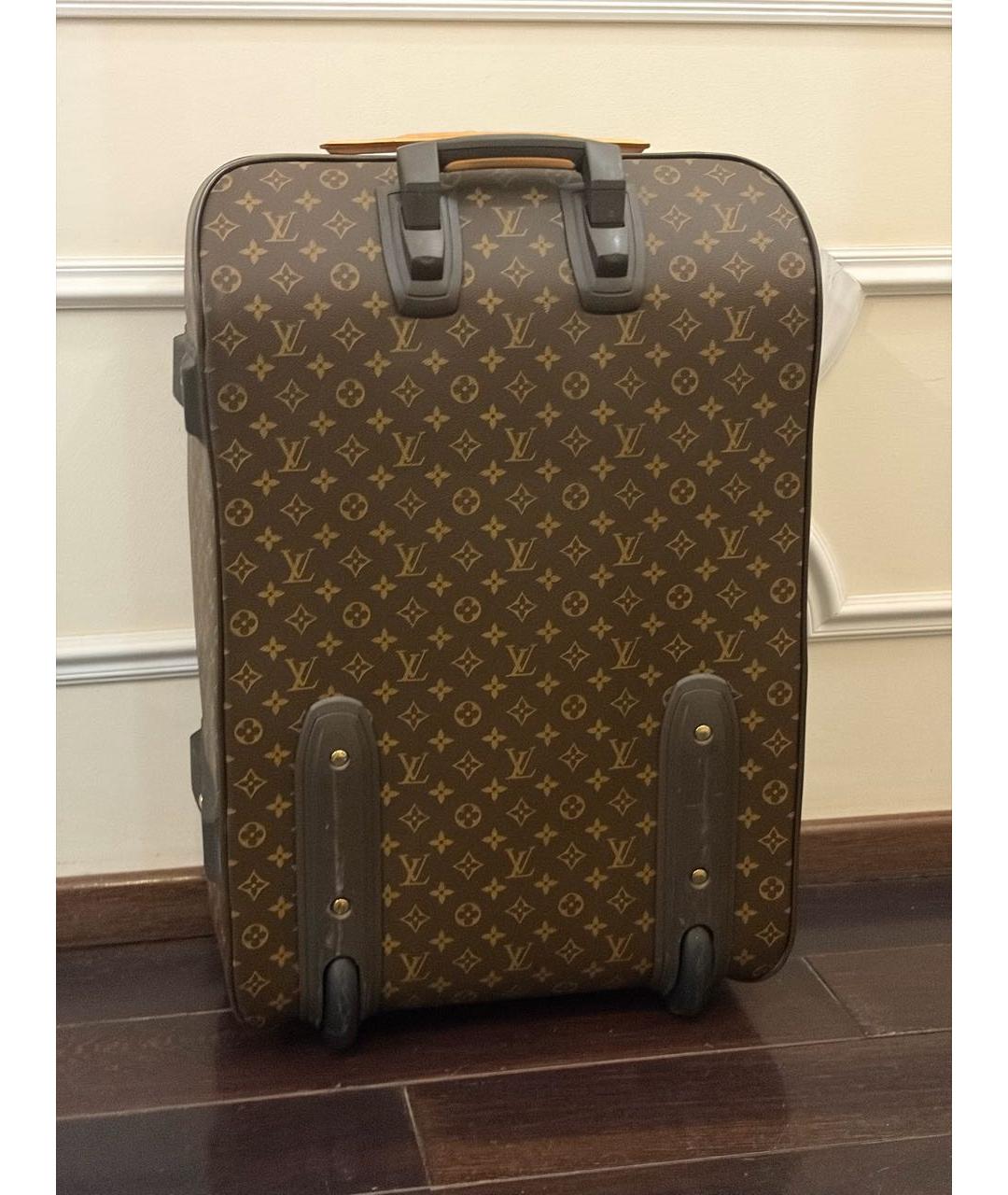 LOUIS VUITTON Коричневый чемодан из канвы, фото 2