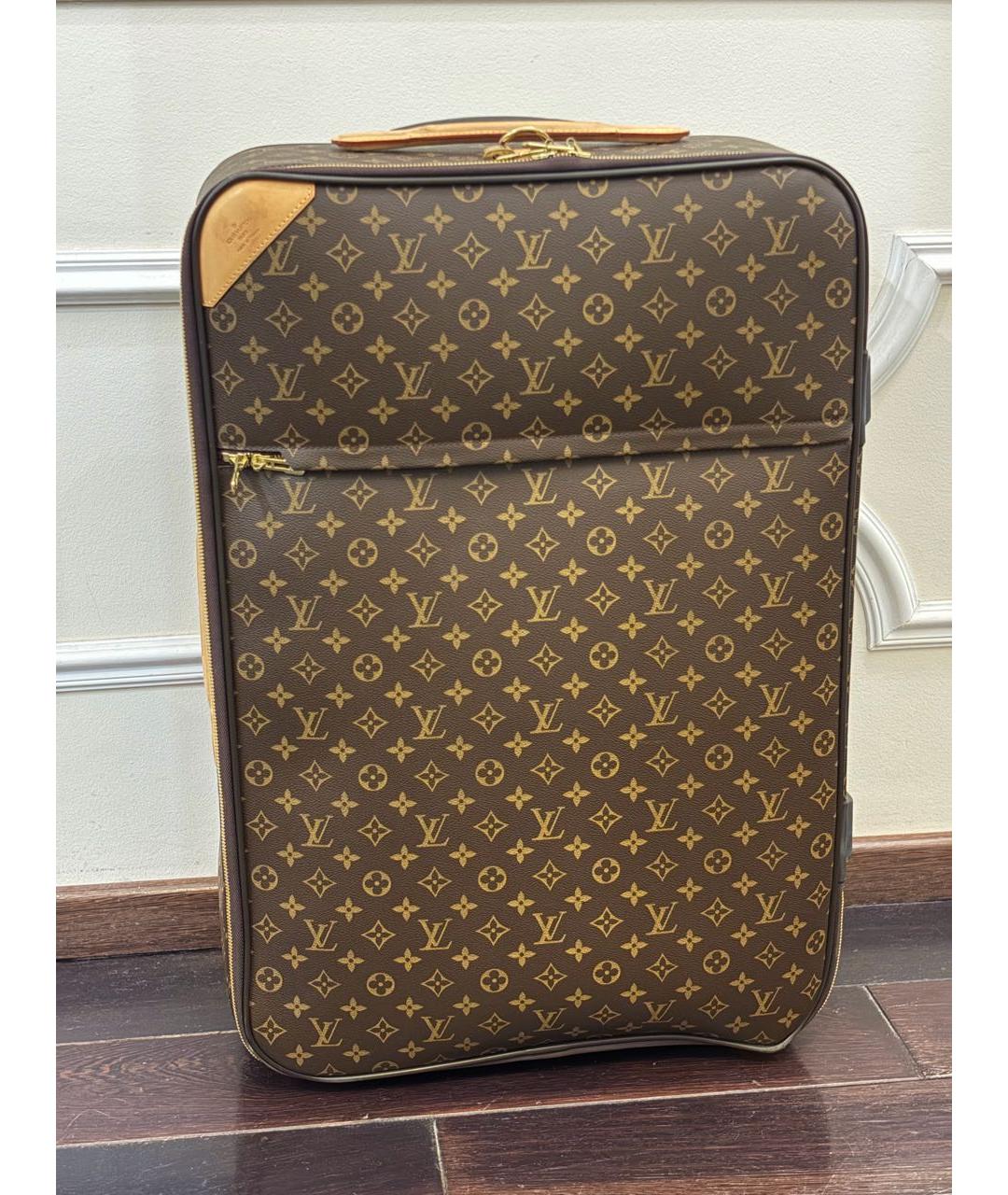 LOUIS VUITTON Коричневый чемодан из канвы, фото 6