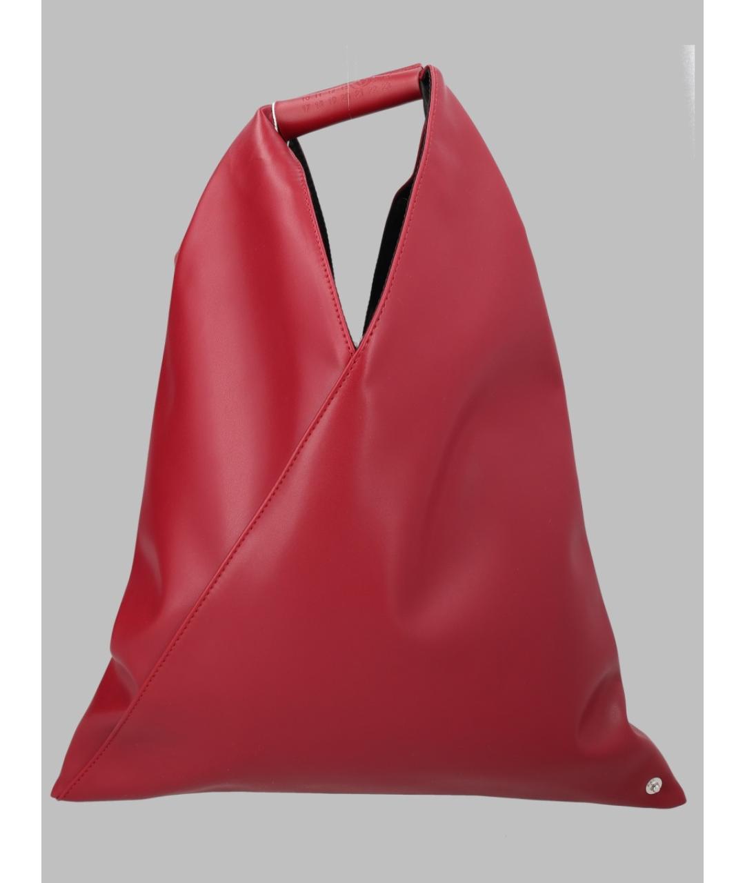 MM6 MAISON MARGIELA Красная синтетическая сумка с короткими ручками, фото 3