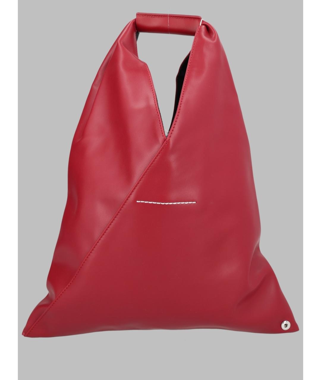 MM6 MAISON MARGIELA Красная синтетическая сумка с короткими ручками, фото 2