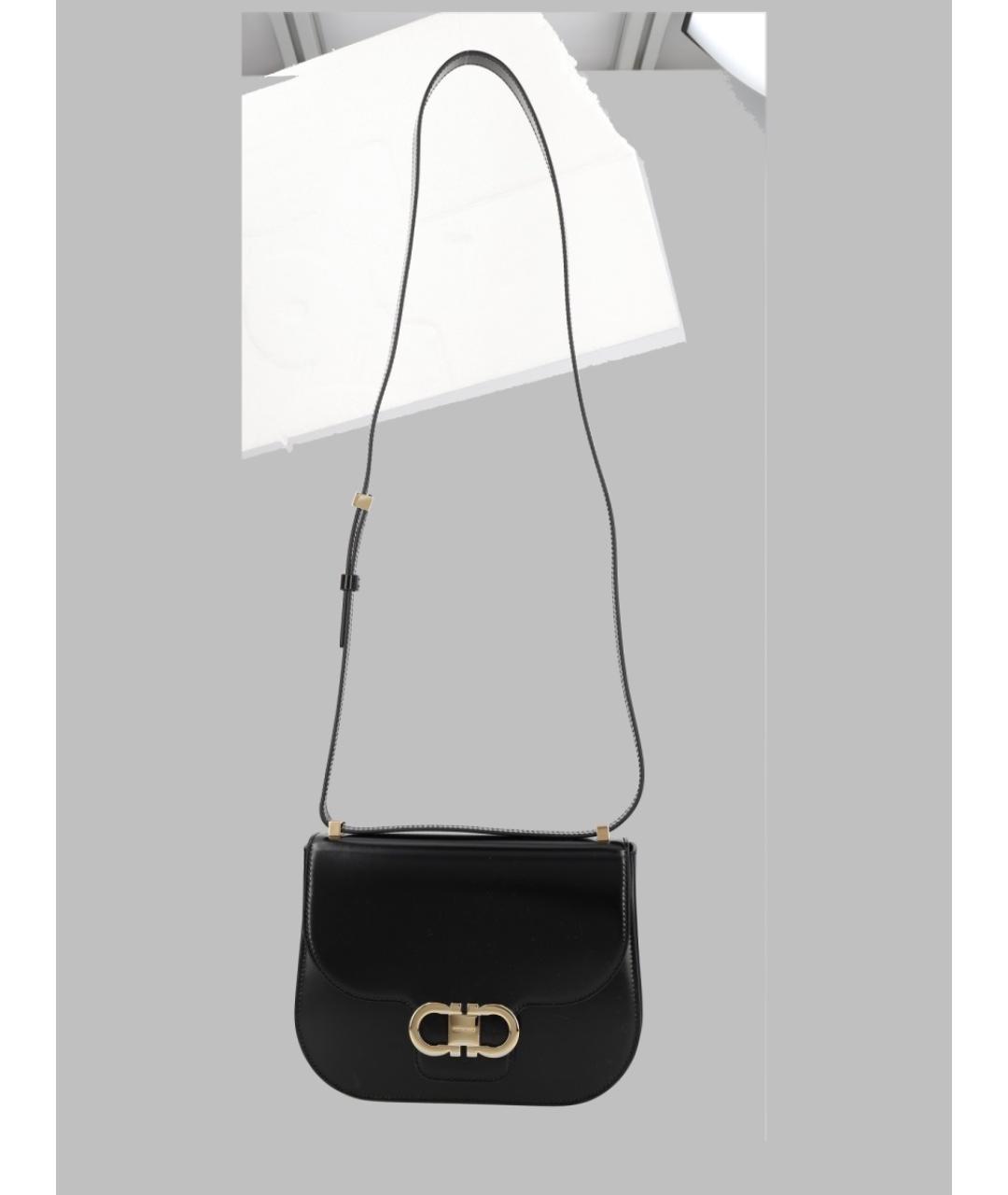 FERRAGAMO Черная кожаная сумка через плечо, фото 3