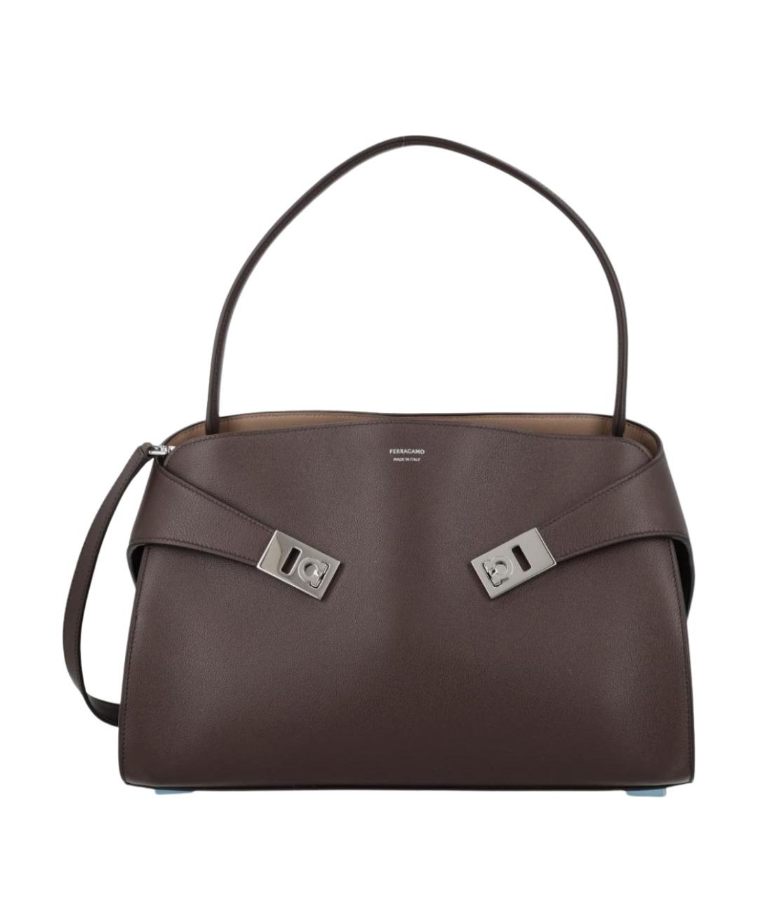 FERRAGAMO Коричневая кожаная сумка тоут, фото 1