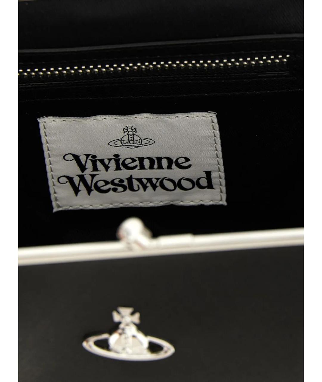 VIVIENNE WESTWOOD Черная сумка с короткими ручками из искусственной кожи, фото 4