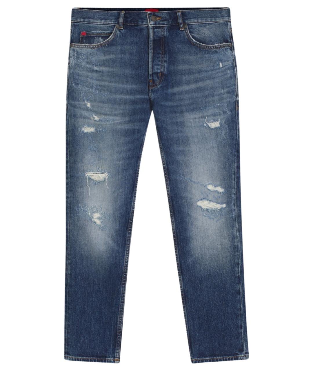 HUGO Синие хлопковые прямые джинсы, фото 1