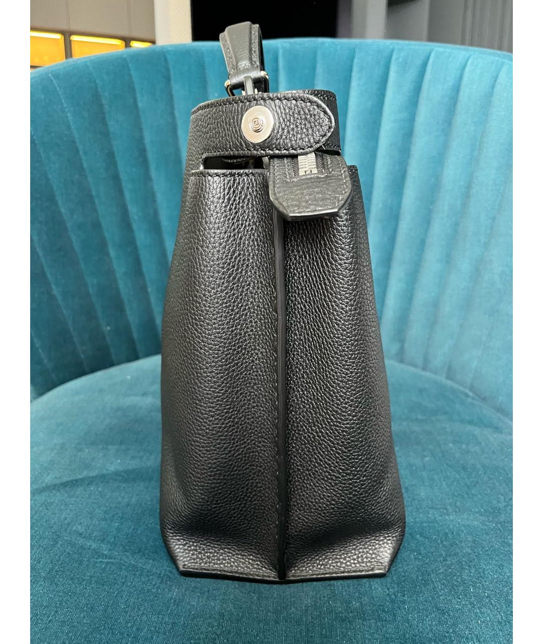 FENDI Черный кожаный портфель, фото 2