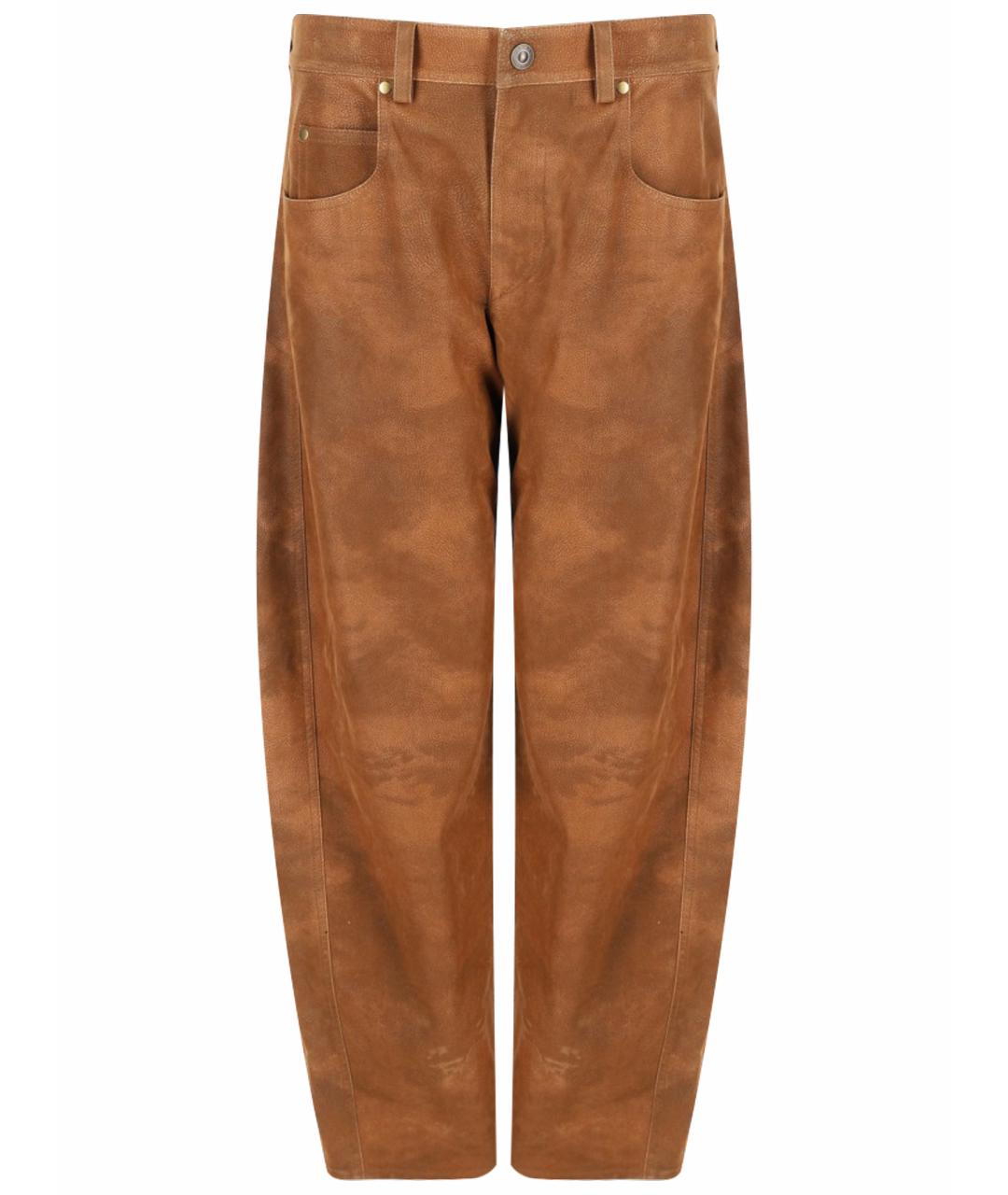 ISABEL MARANT ETOILE Коричневые полиуретановые прямые брюки, фото 1