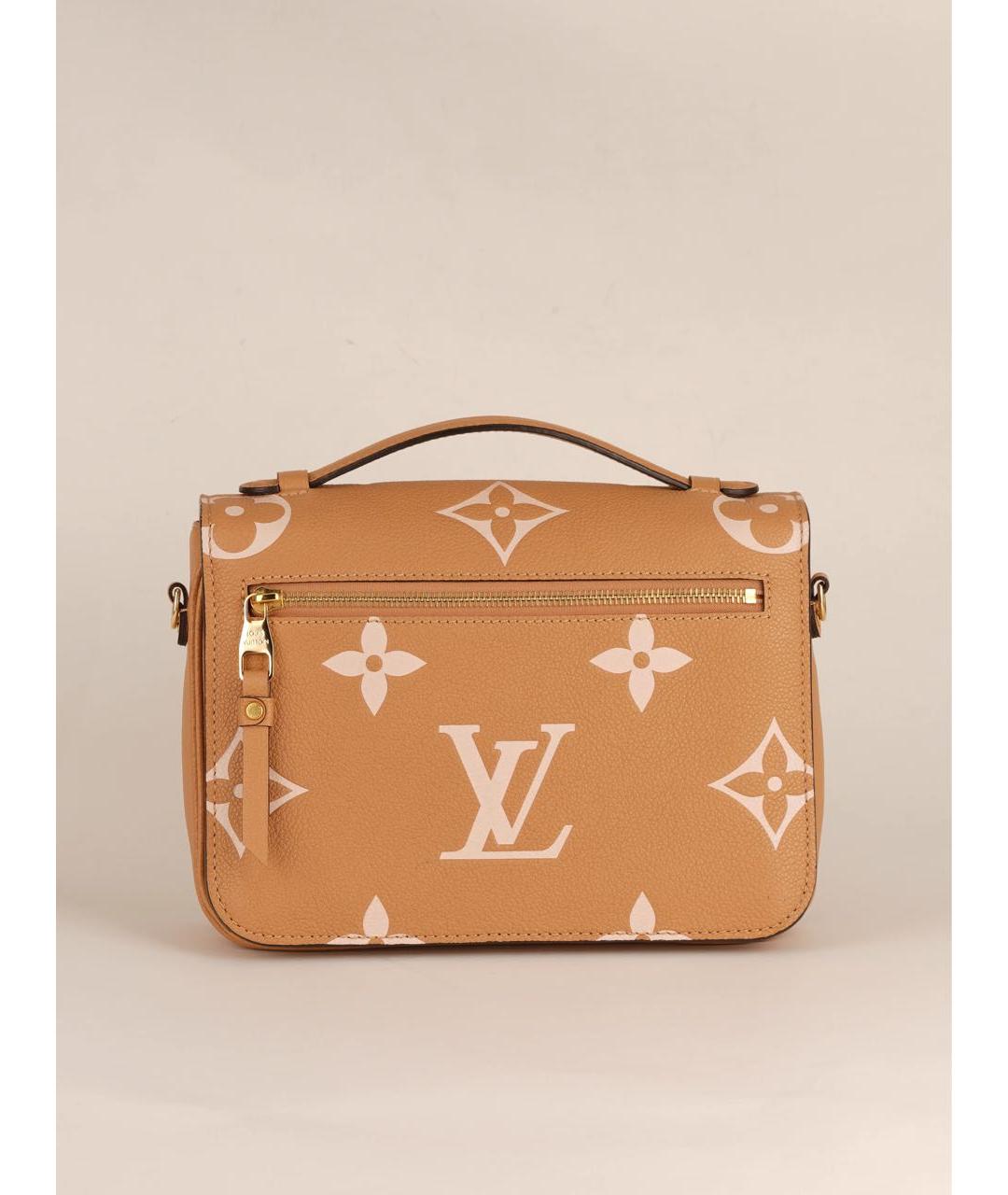 LOUIS VUITTON Бежевая кожаная сумка через плечо, фото 4