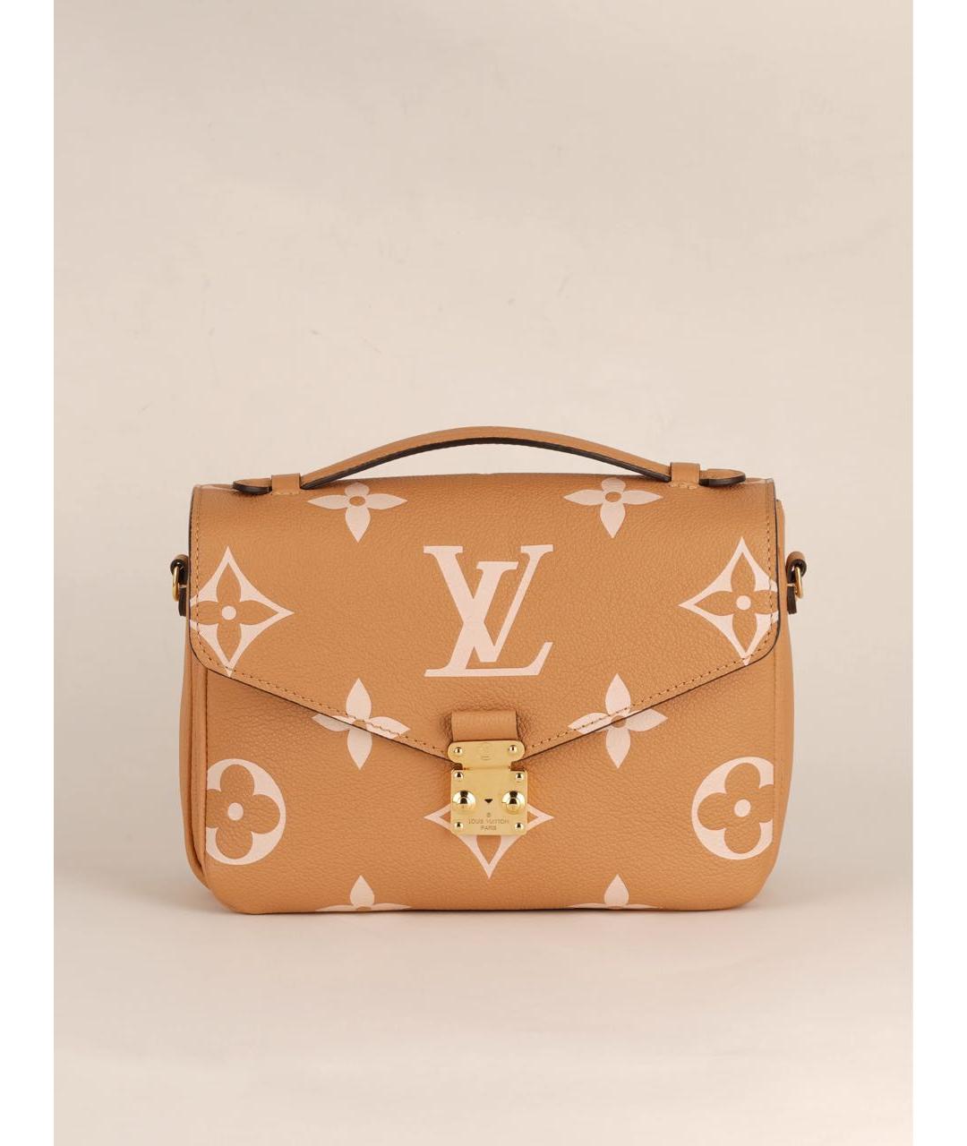 LOUIS VUITTON Бежевая кожаная сумка через плечо, фото 3