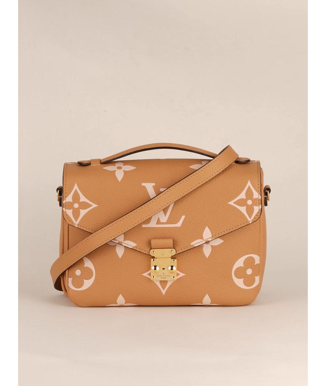 LOUIS VUITTON Бежевая кожаная сумка через плечо, фото 9