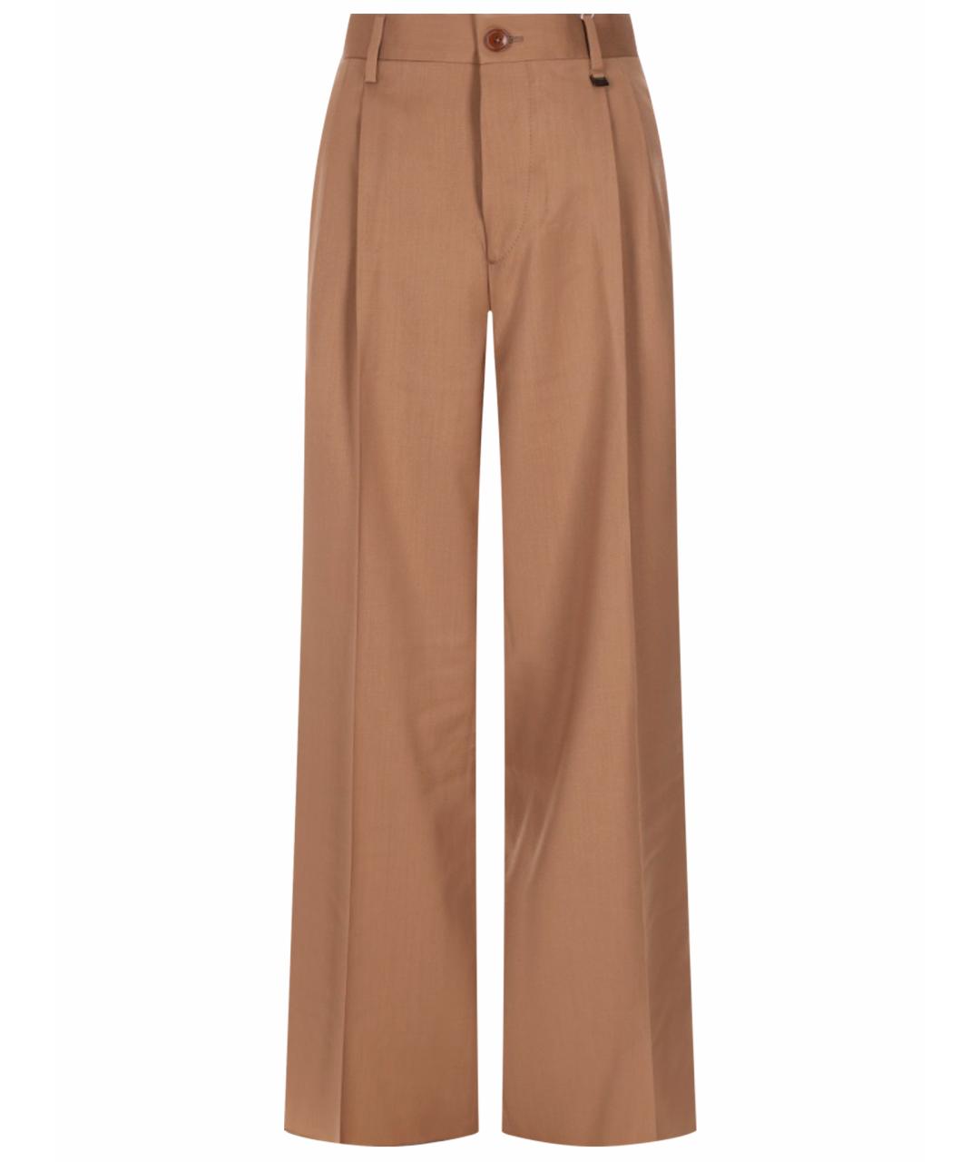 VIVIENNE WESTWOOD Бежевые шерстяные повседневные брюки, фото 1