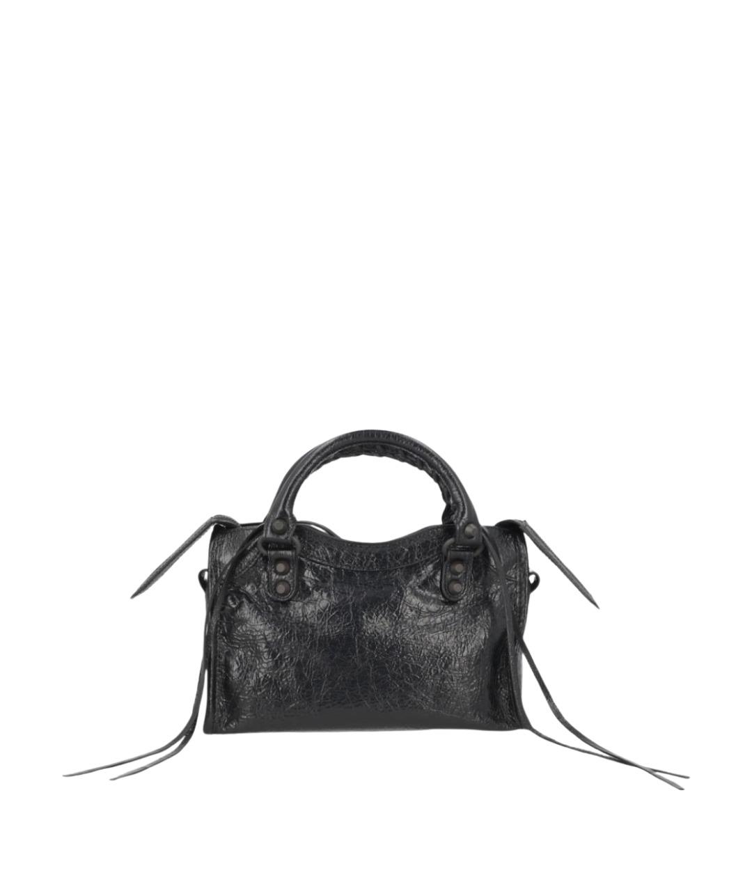 BALENCIAGA Черная кожаная сумка тоут, фото 2