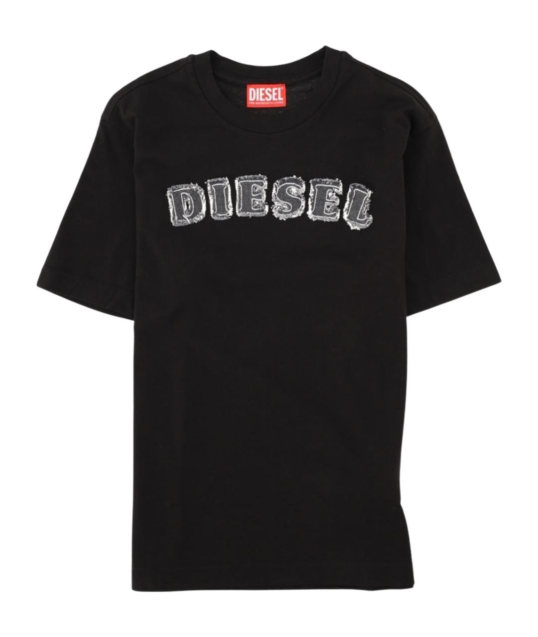 DIESEL Черная хлопковая детская футболка, фото 1