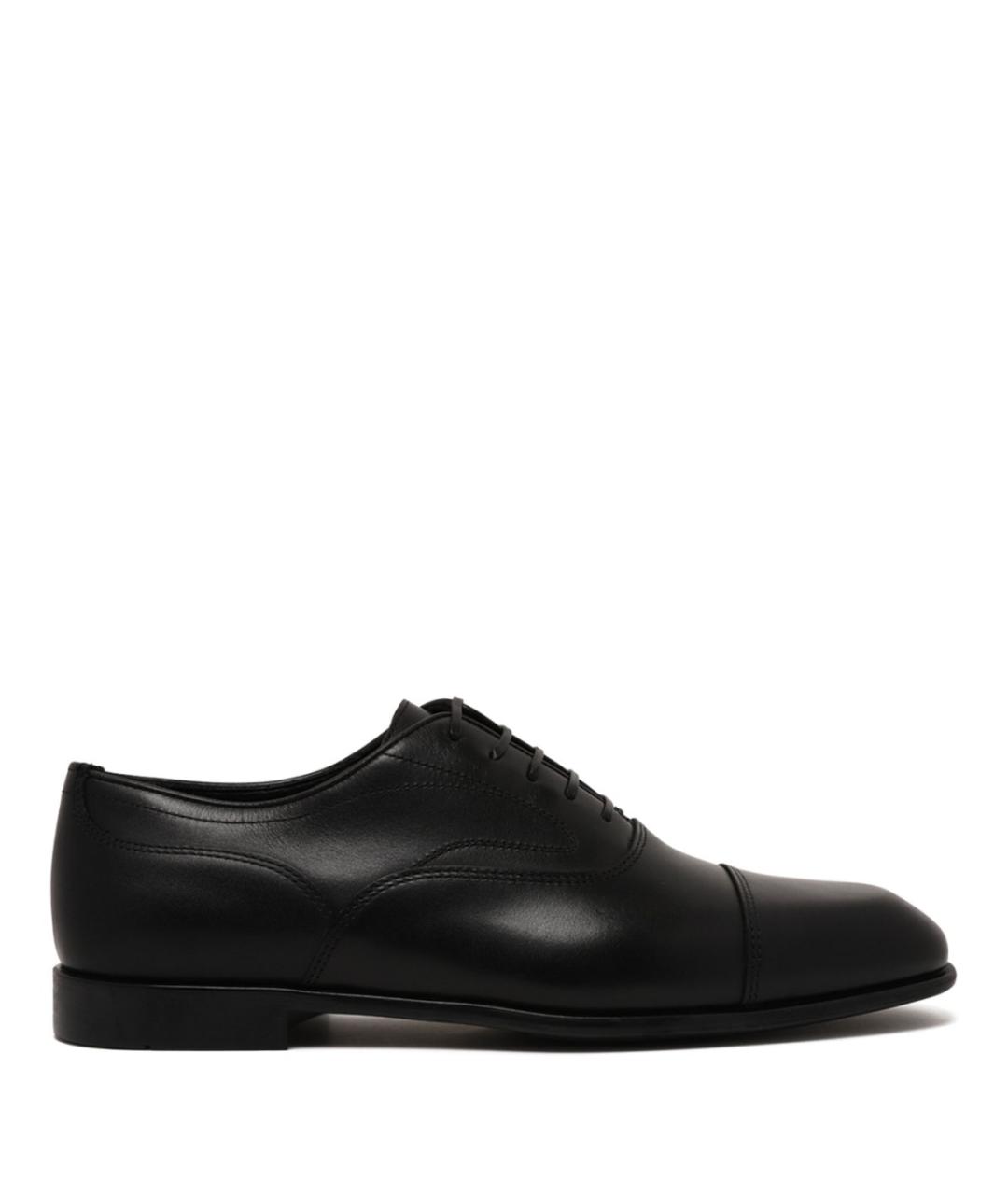 FERRAGAMO Черные кожаные туфли, фото 1