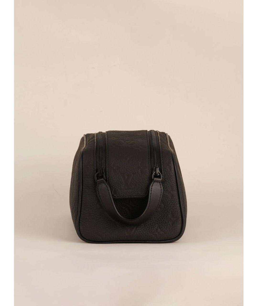 LOUIS VUITTON Черная кожаная барсетка, фото 4
