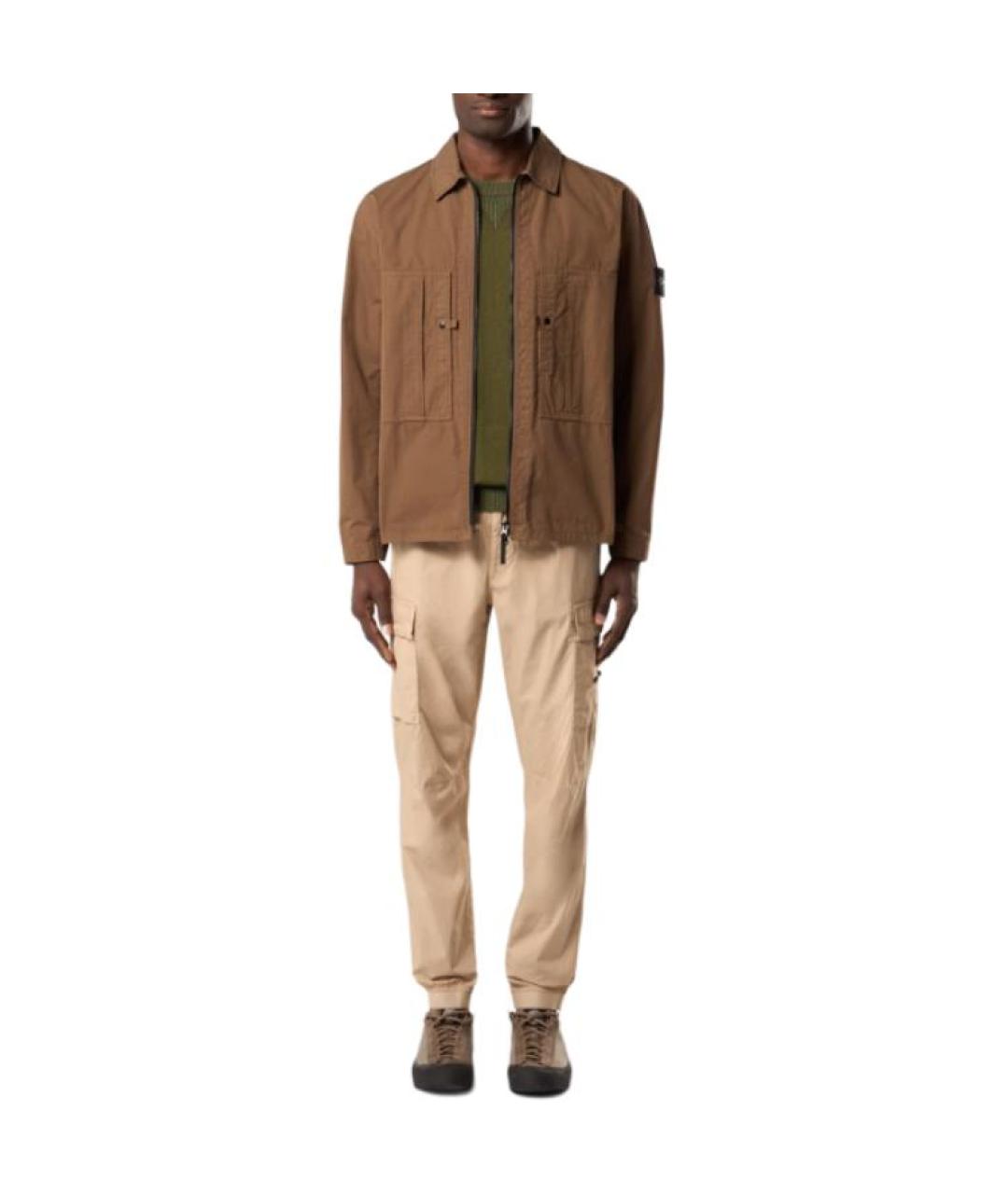 STONE ISLAND Коричневая классическая рубашка, фото 3