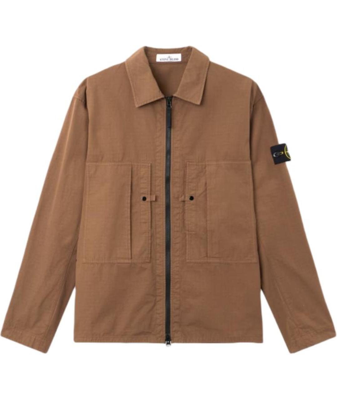 STONE ISLAND Коричневая классическая рубашка, фото 1