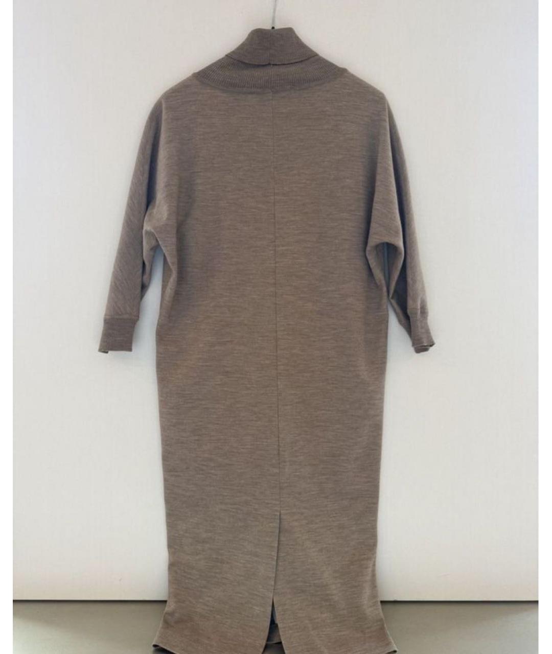 'S MAX MARA Бежевое хлопковое повседневное платье, фото 2
