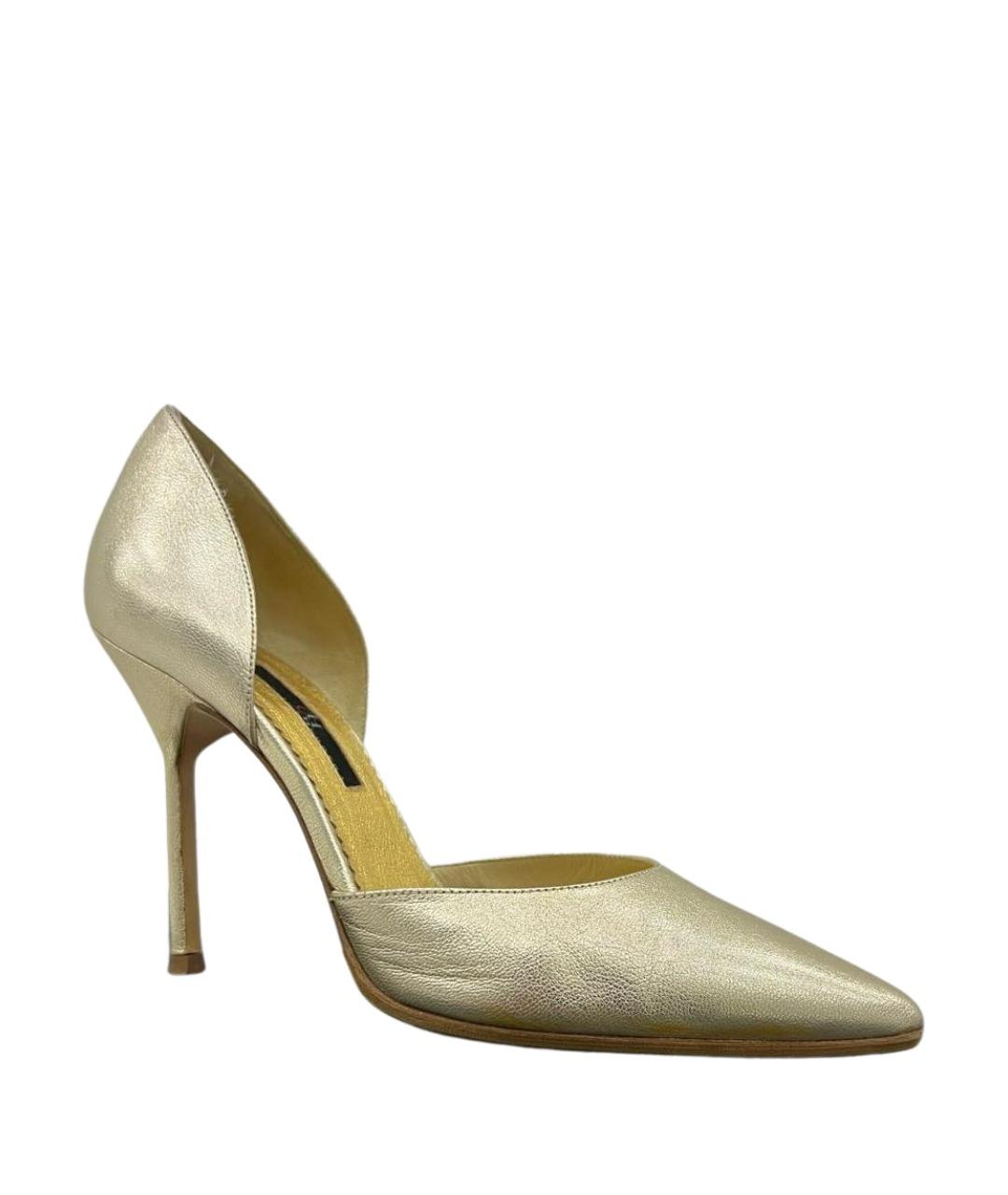 CAROLINA HERRERA Золотые кожаные туфли, фото 1