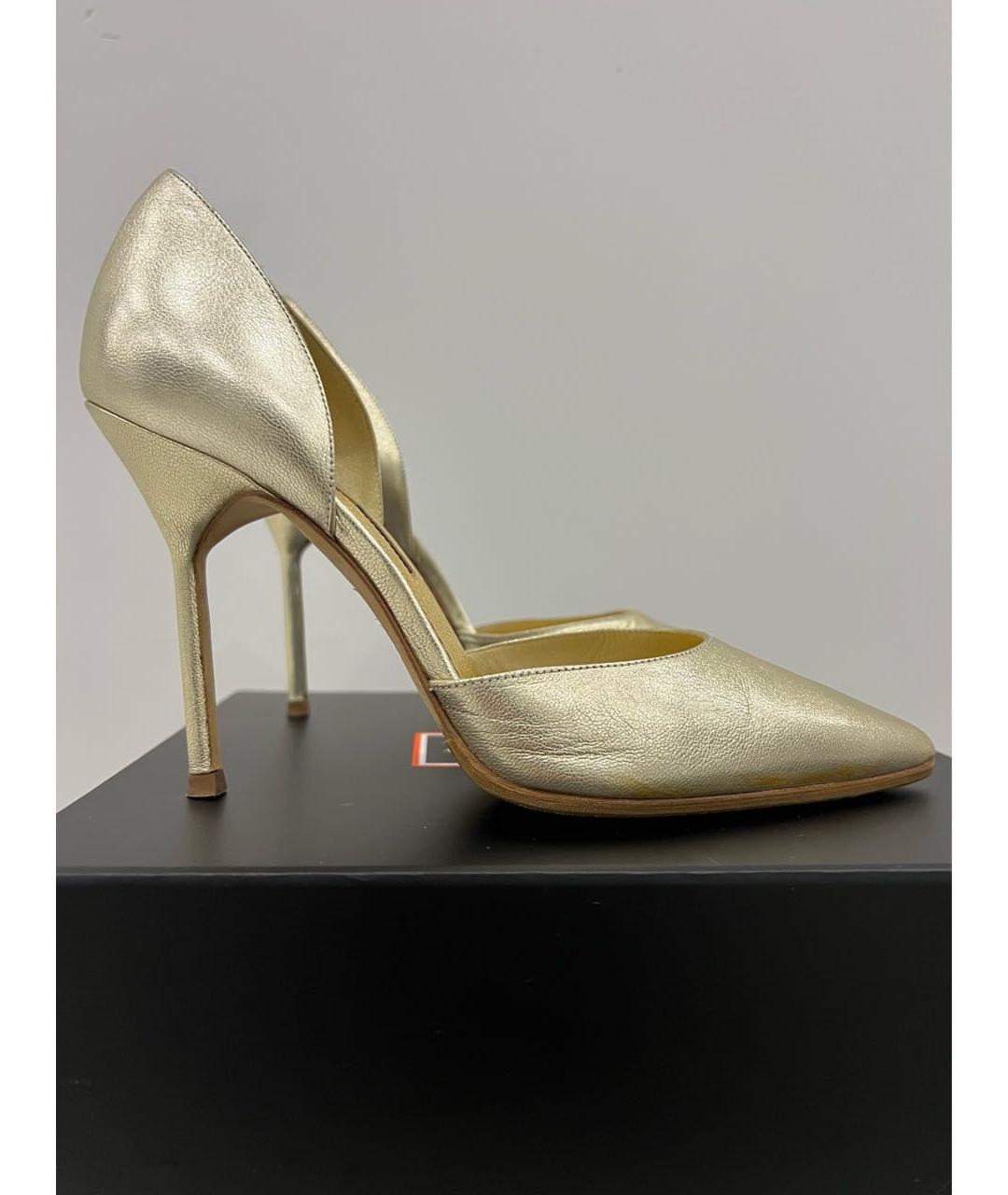 CAROLINA HERRERA Золотые кожаные туфли, фото 2