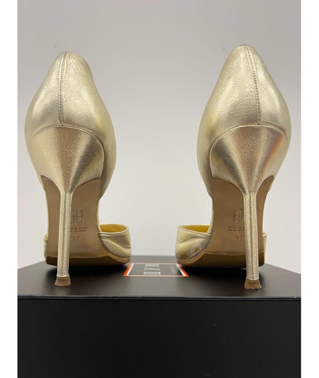 CAROLINA HERRERA Золотые кожаные туфли, фото 5