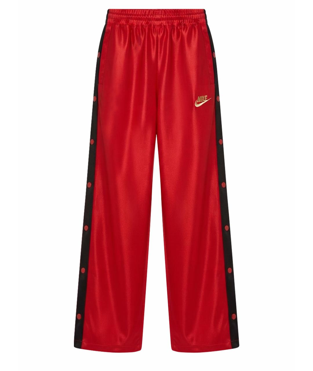 NIKE Красные атласные спортивные брюки и шорты, фото 1