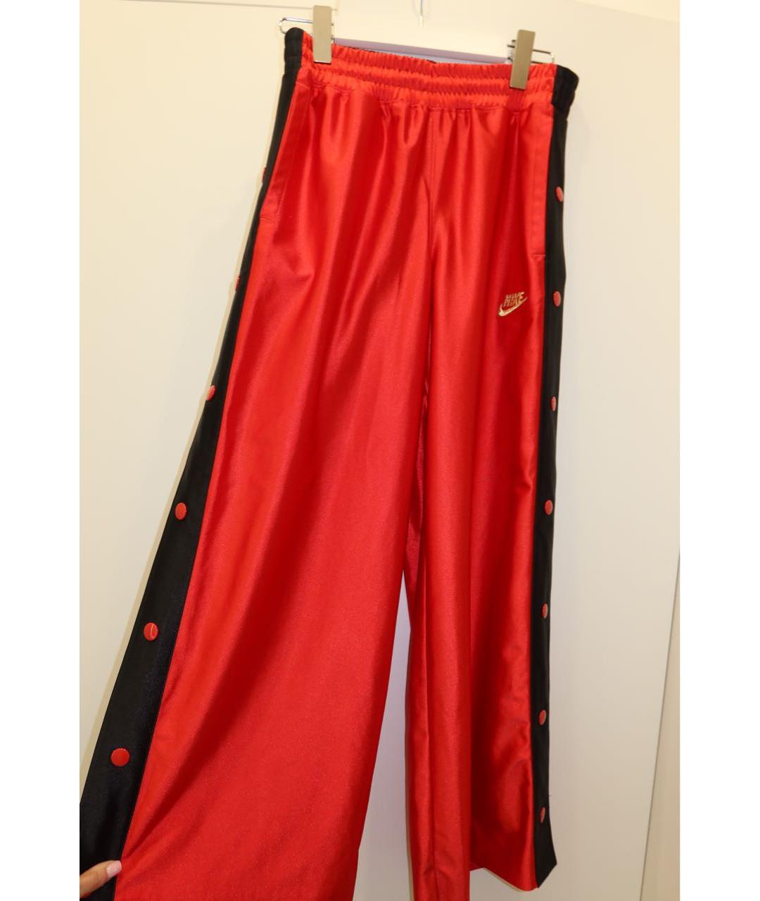 NIKE Красные атласные спортивные брюки и шорты, фото 5