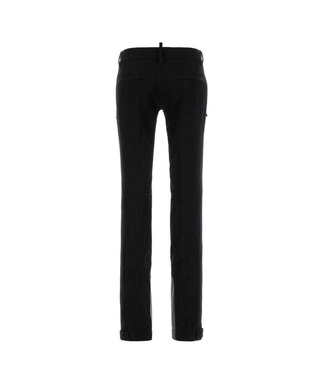 DSQUARED2 Черные шерстяные прямые брюки, фото 2