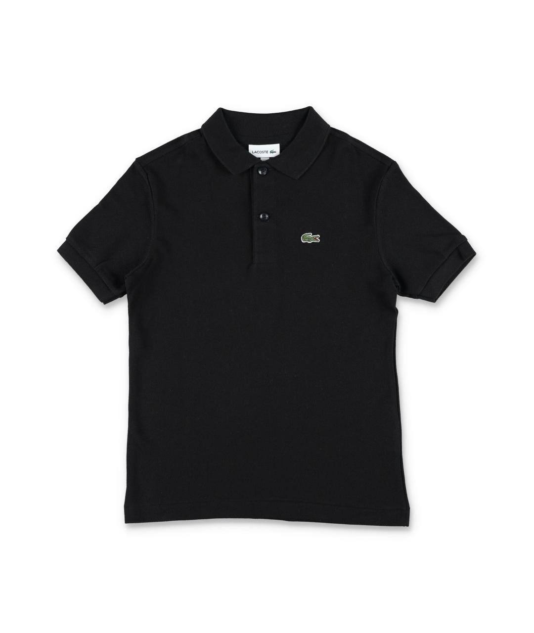 LACOSTE Черная хлопковая детская футболка, фото 1
