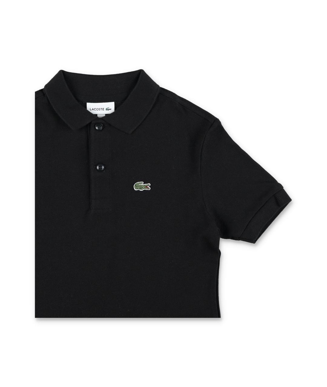 LACOSTE Черная хлопковая детская футболка, фото 2