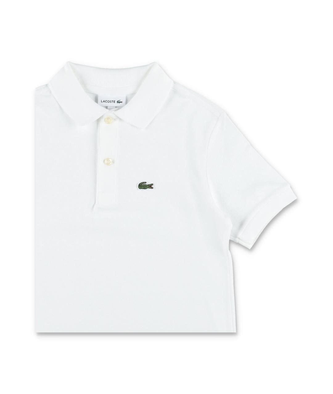 LACOSTE Белая хлопковая детская футболка, фото 2