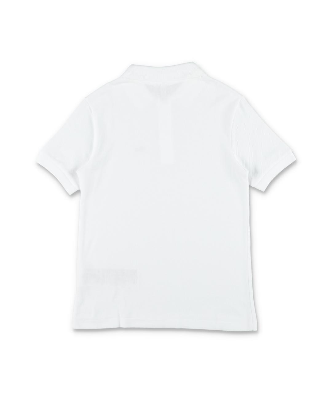 LACOSTE Белая хлопковая детская футболка, фото 3