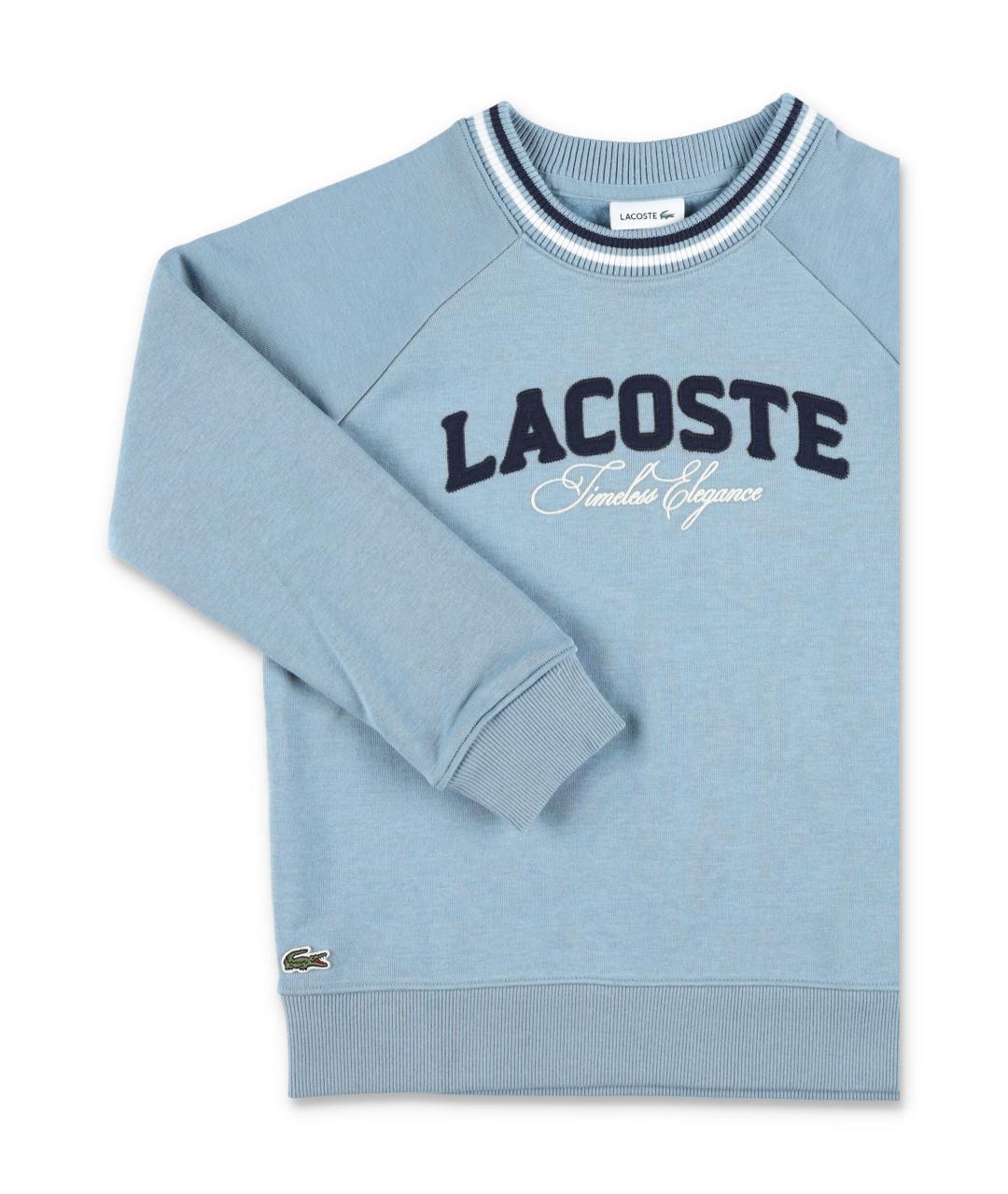 LACOSTE Голубая хлопковая детская футболка, фото 2