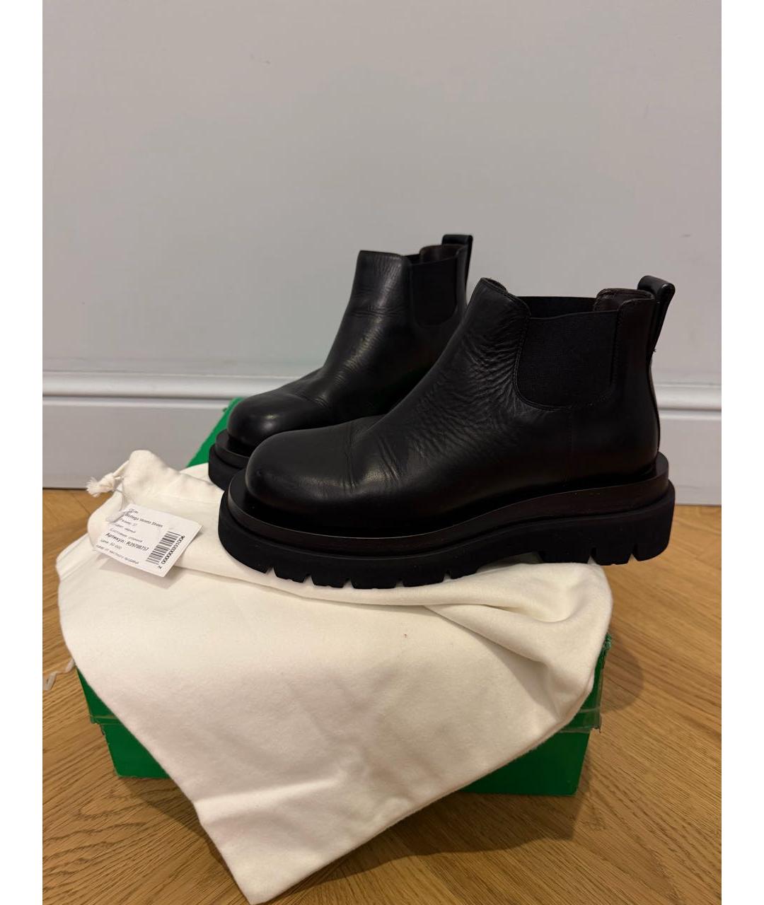 BOTTEGA VENETA Черные кожаные ботинки, фото 2