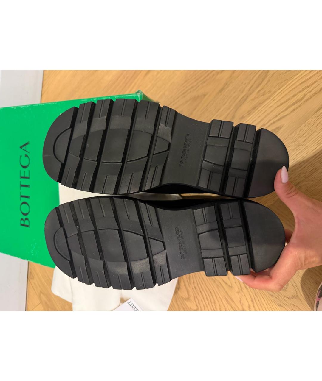 BOTTEGA VENETA Черные кожаные ботинки, фото 5