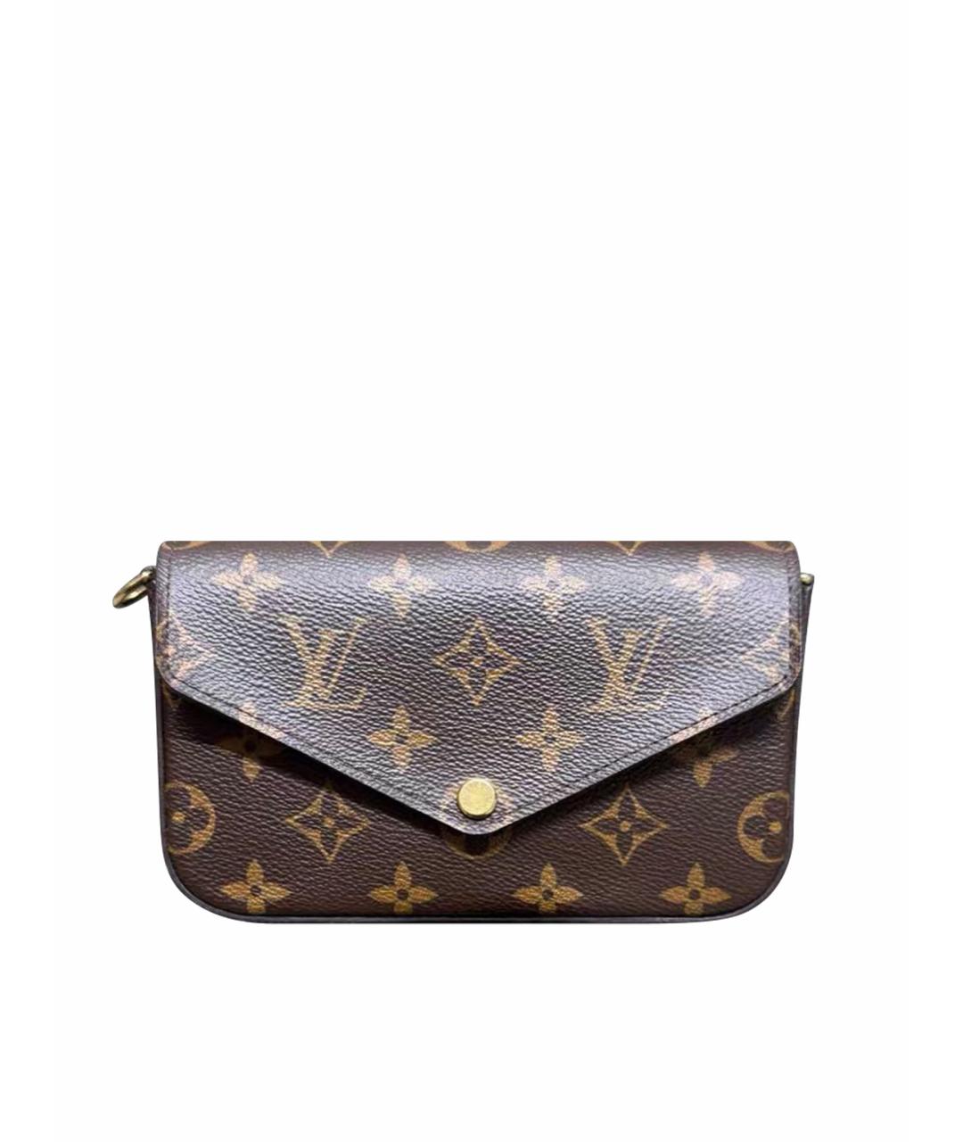 LOUIS VUITTON Коричневая кожаная сумка через плечо, фото 1