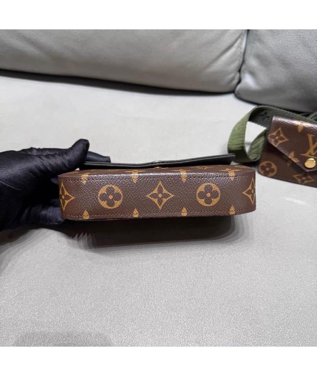 LOUIS VUITTON Коричневая кожаная сумка через плечо, фото 6