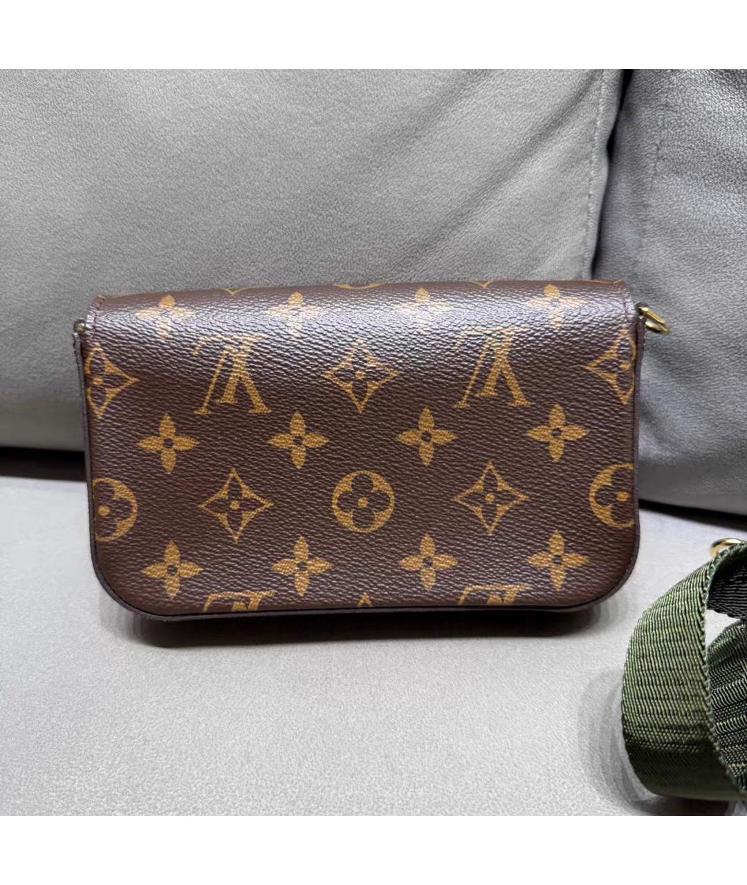 LOUIS VUITTON Коричневая кожаная сумка через плечо, фото 2