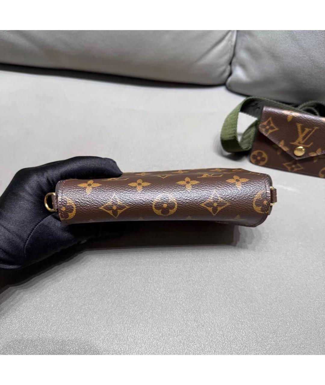 LOUIS VUITTON Коричневая кожаная сумка через плечо, фото 5