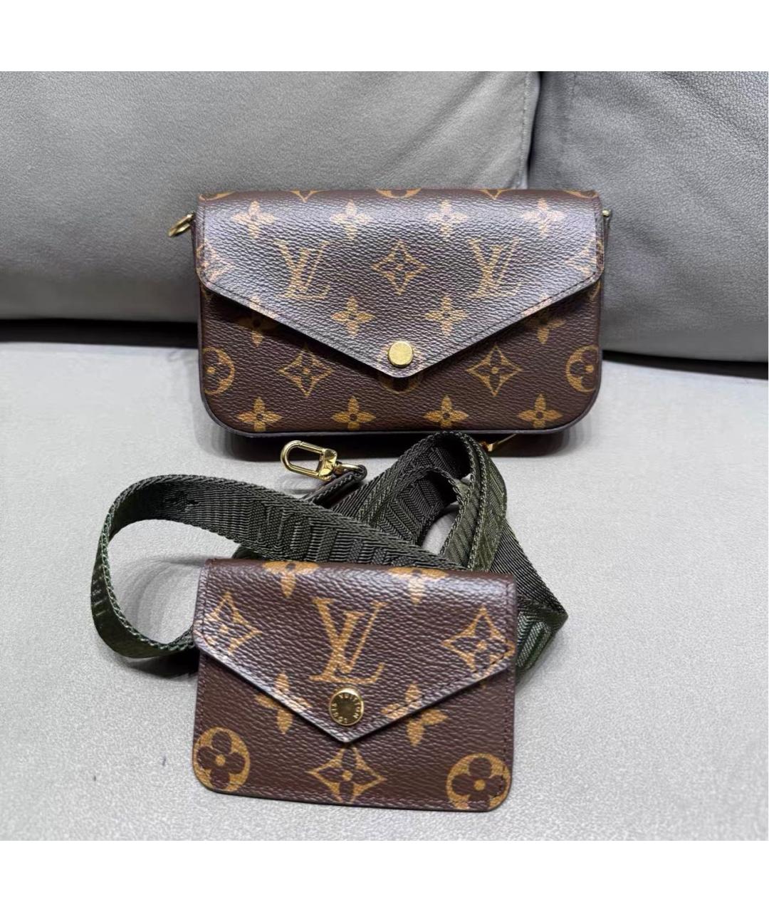 LOUIS VUITTON Коричневая кожаная сумка через плечо, фото 9