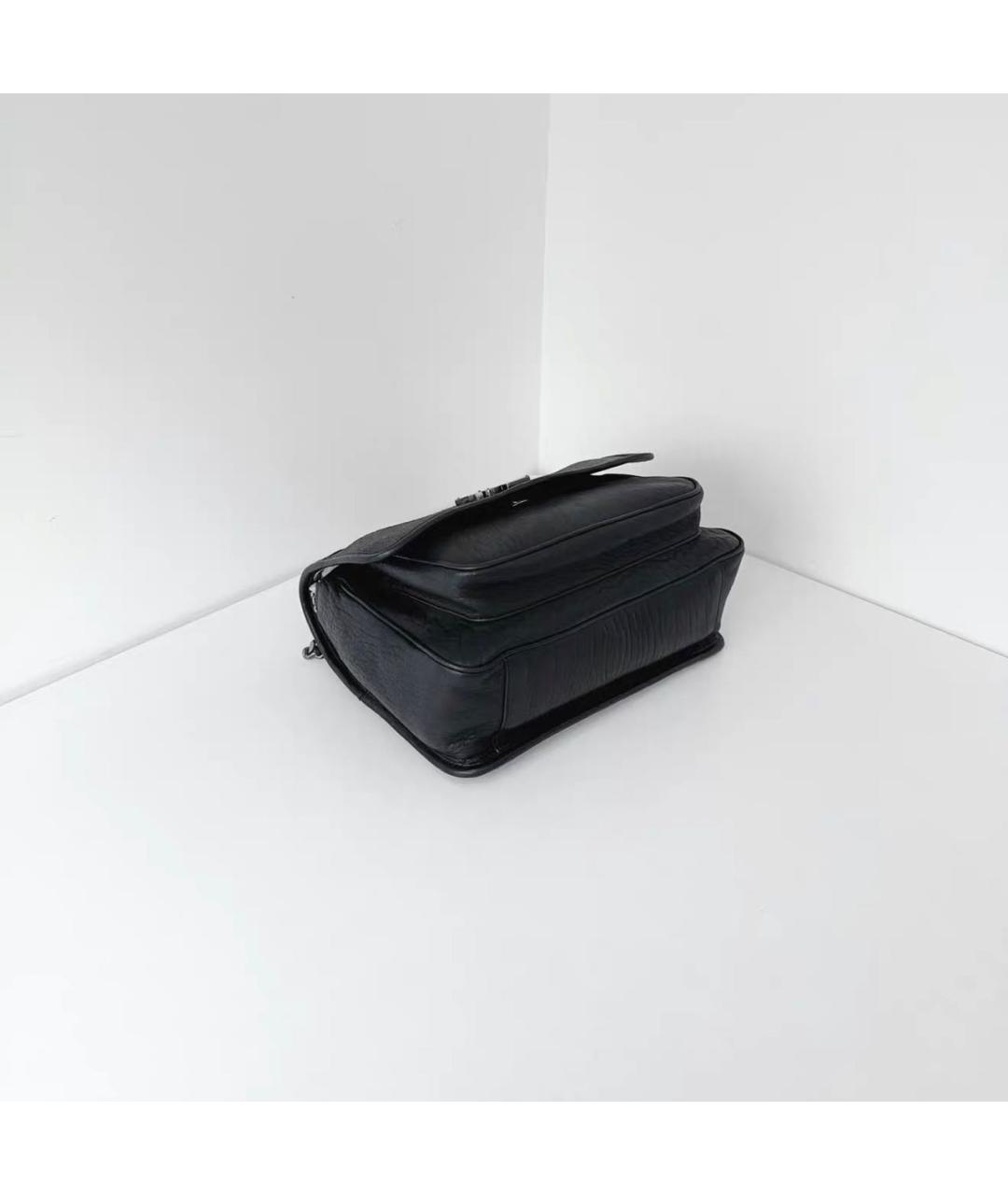 SAINT LAURENT Черная кожаная сумка тоут, фото 4